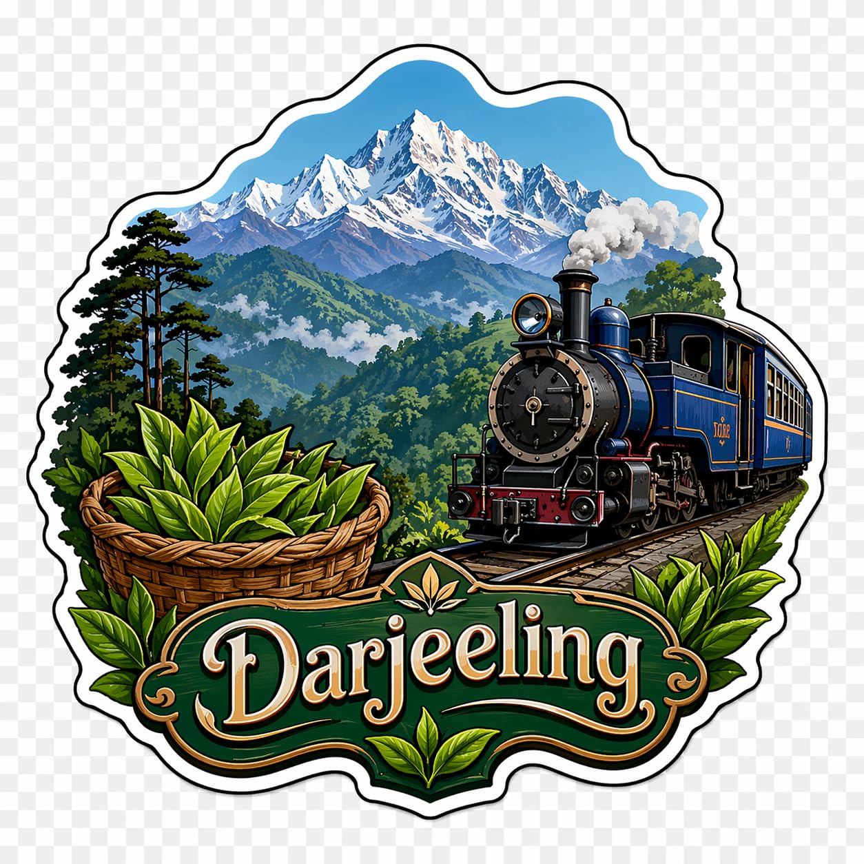 Darjeeling Theme Wooden Fridge Magnet Souvenir | 3x3 in Kitchen Home Decor Gift-image-7