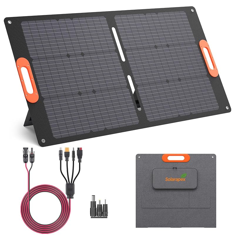Painel Solar Portátil Dobrável Solarapex 100 W com Células PERC, Revestimento ETFE, USB-C 60 W e Saídas para Estações de Energia SP-SW100