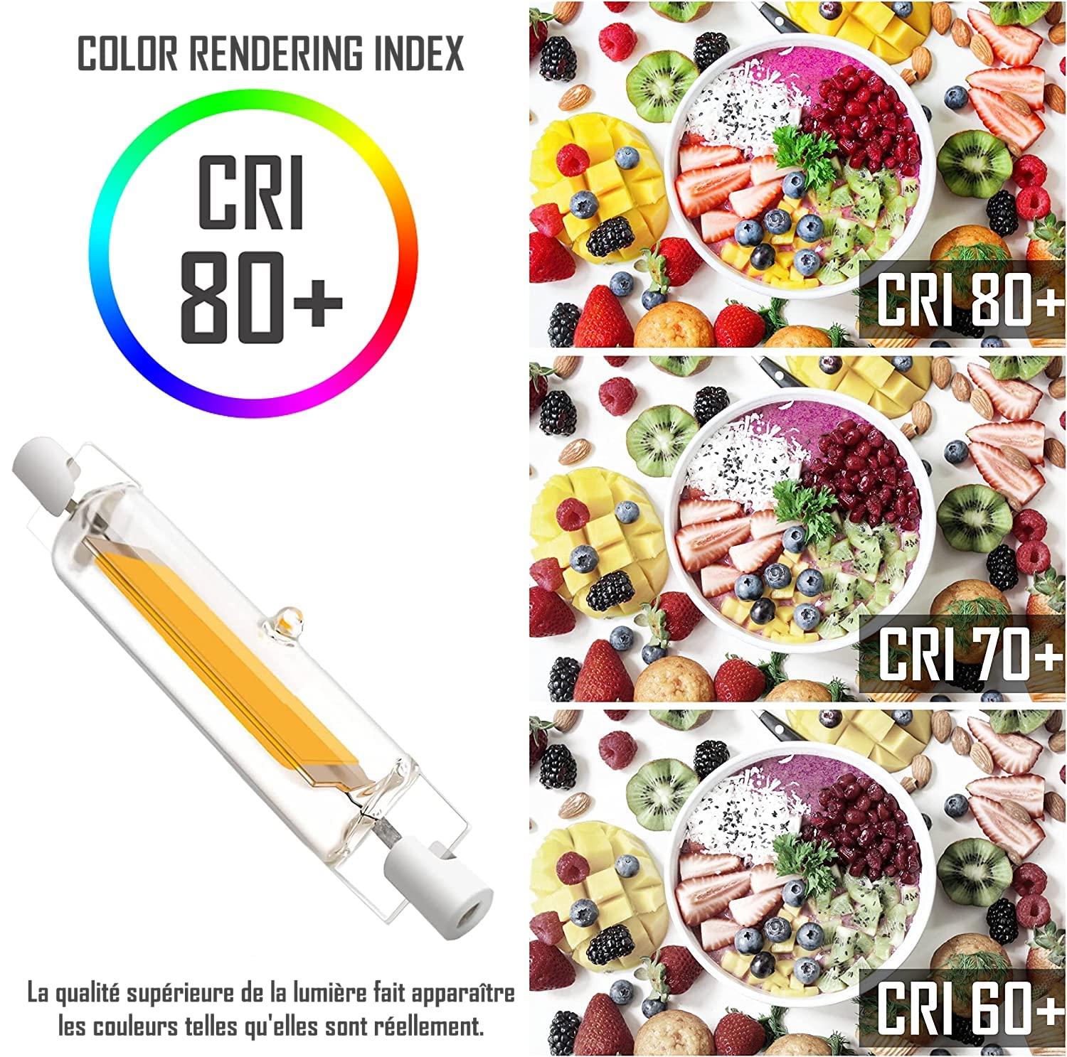 CLAR - R7S 78mm LED Bulb, 6W 3000ºK (Pack of 5), Warm White (3000ºk), 6W 78mm (Pack 5) - Image 4