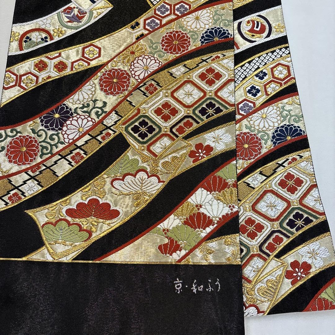 Amazon.co.jp: 京都帯老舗廣部織物西陣美術織正絹高級多色織古典工芸竹 