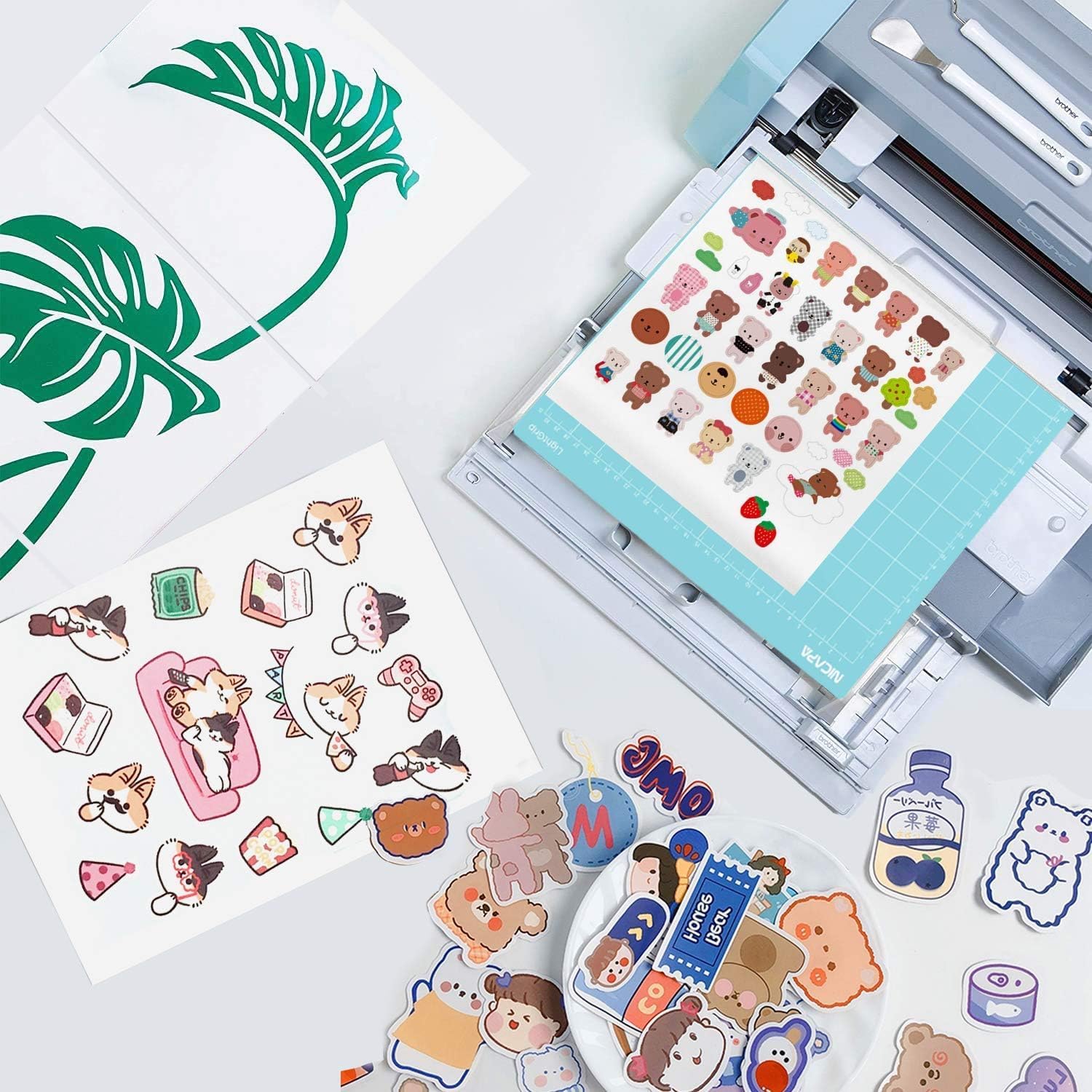 Premium Printable Vinyl Sticker Paper for Inkjet Printer,100 Sheets Matte White Waterproof Decal Paper, Dries Quickly and Holds Ink Beautifully