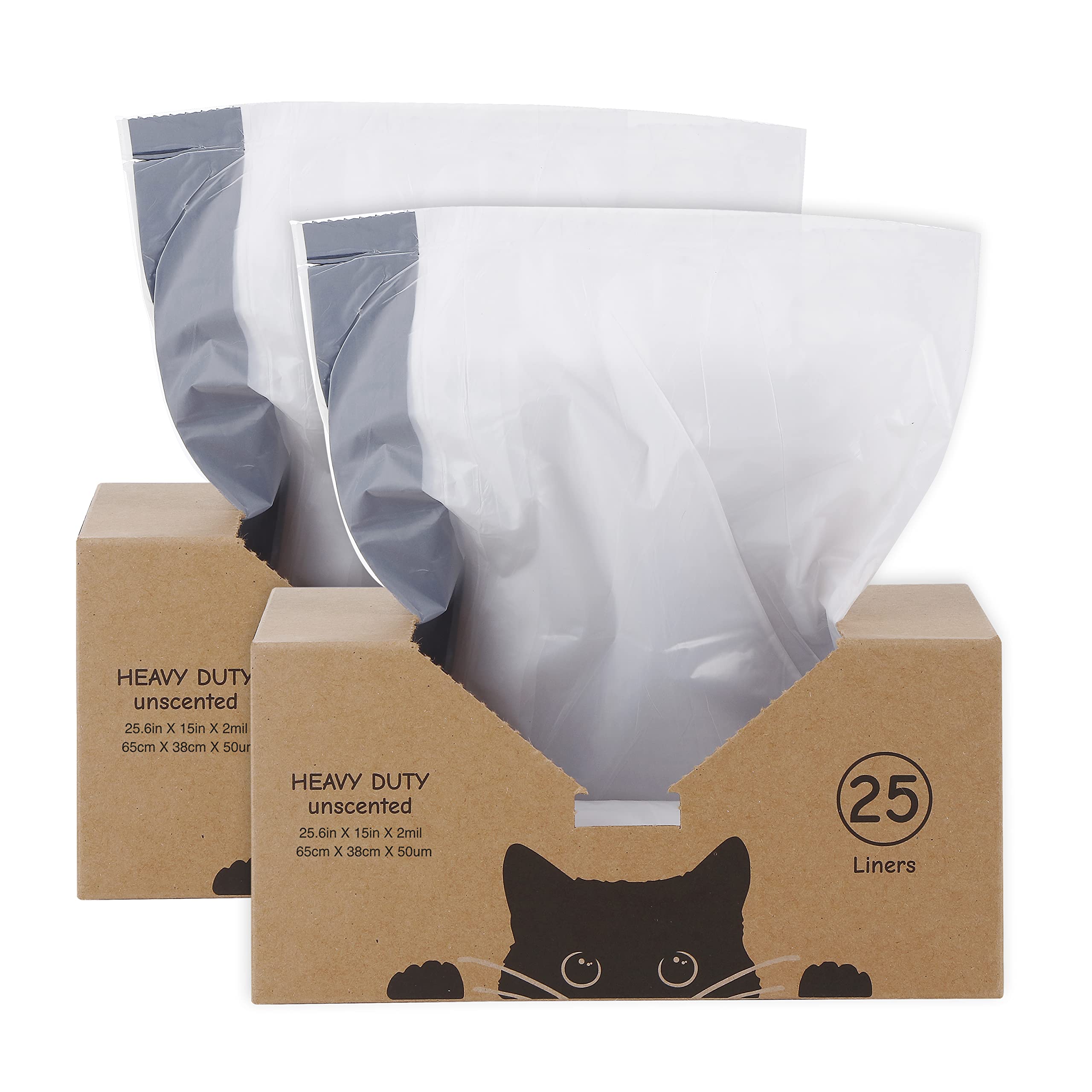 Smarty PearLeo's Loo Waste Litter Drawer Liners/Refills, Heavy Duty 2 Mil Thick with Drawstring, Designed to Work with Most Automatic Self-cleaning Litter Boxes, 50 Count