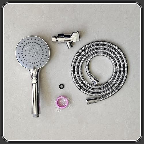 Miniatura 6 de Perfectyihui Juego de cabezal de ducha de mano de alta presión de 7 modos con función de parada de agua, manguera de acero inoxidable de 79