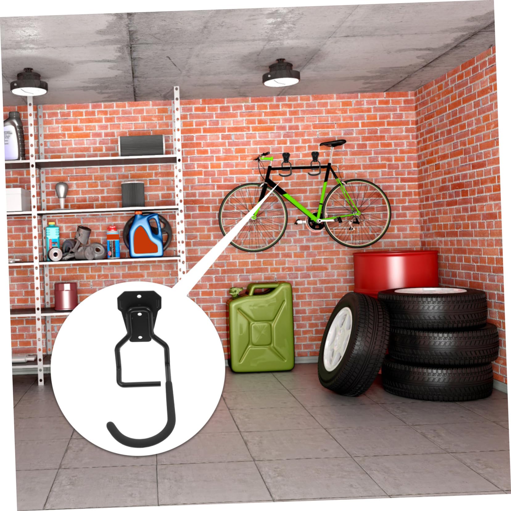 VILLCASE 4piezas Ganchos De Garaje Para Bicicletas Soporte De Pared Para Herramientas De Jardín Organizador Multiusos De Garaje Ganchos De Almacenamiento Para