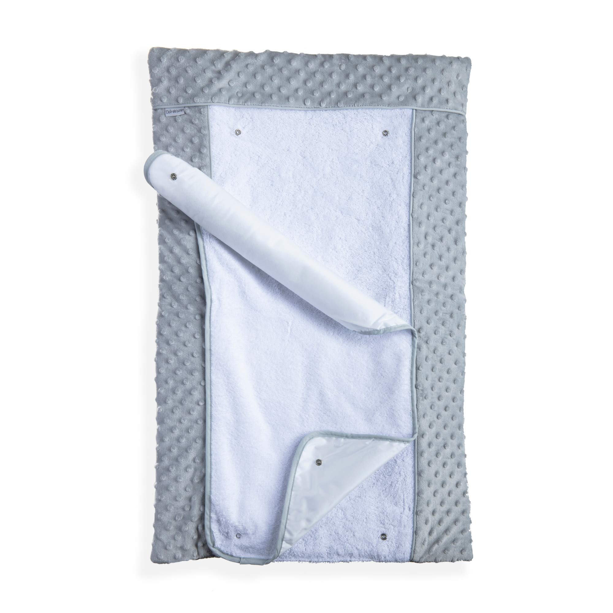 Clair de Lune | Cambiador de hoyuelos de viaje de lujo | Perfecto para en casa o baño | Gris