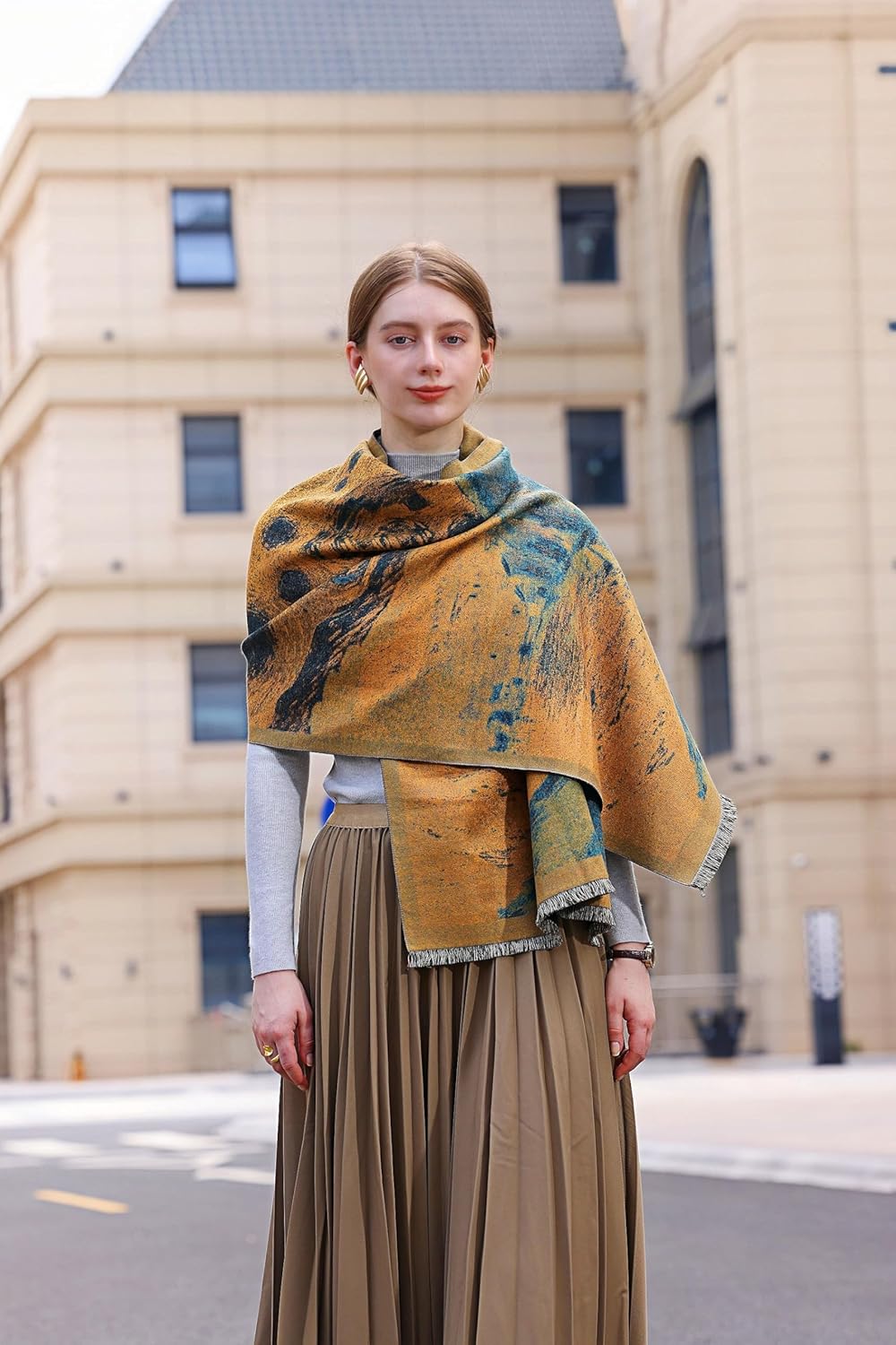 Wander Agio Winter Pashmina Shawls and Wraps Blanket Fashion Shawl Decoration Scarves Handmade Embroider Womens Paisley Scarf - Image 3