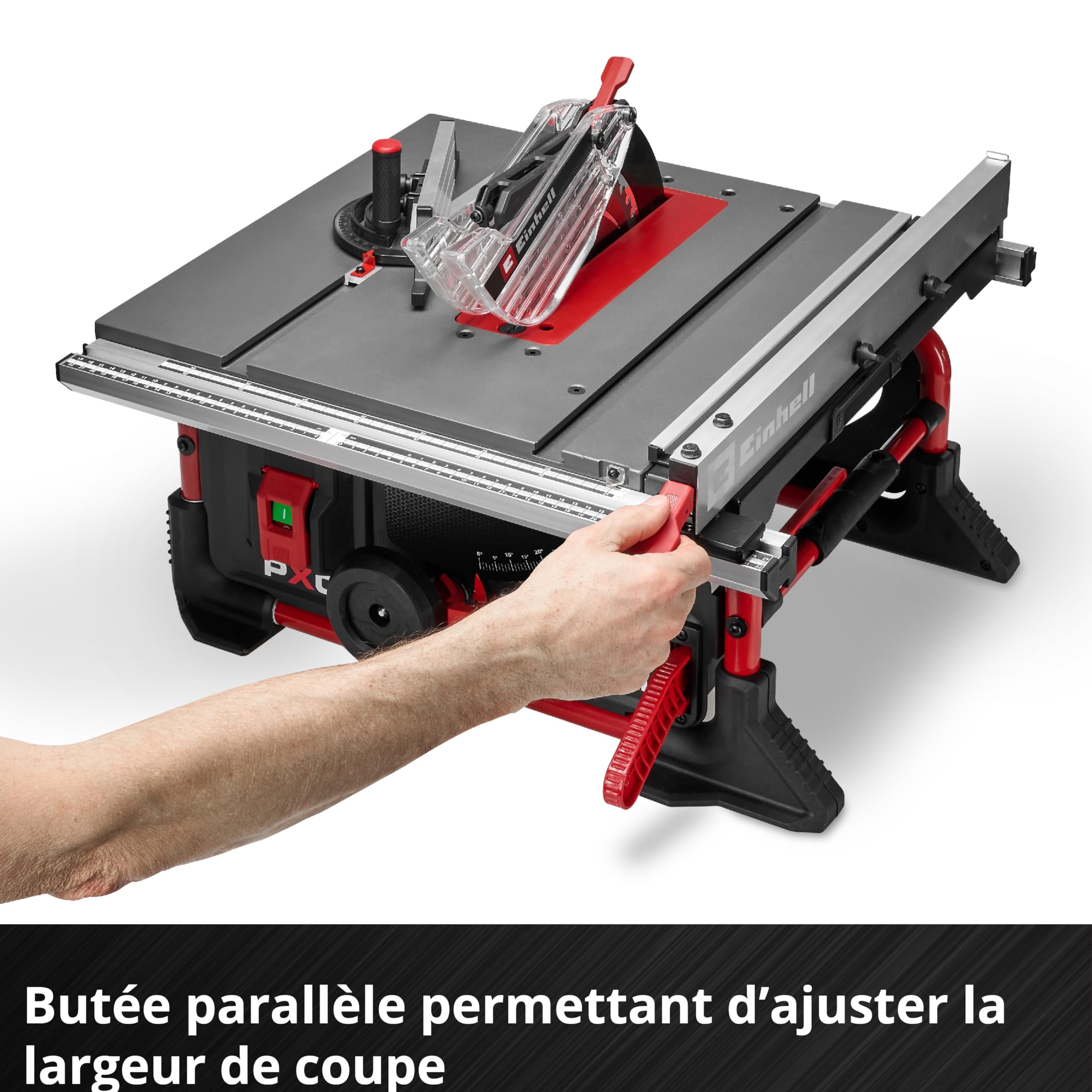 Einhell Scie circulaire sur table sans fil TE-TS 36/8 T Li-Solo Power X-Change (36 V, hauteur de coupe 70 mm, lame Ø 210 mm, extension de table, butée parallèle, avec lame, sans batteries)