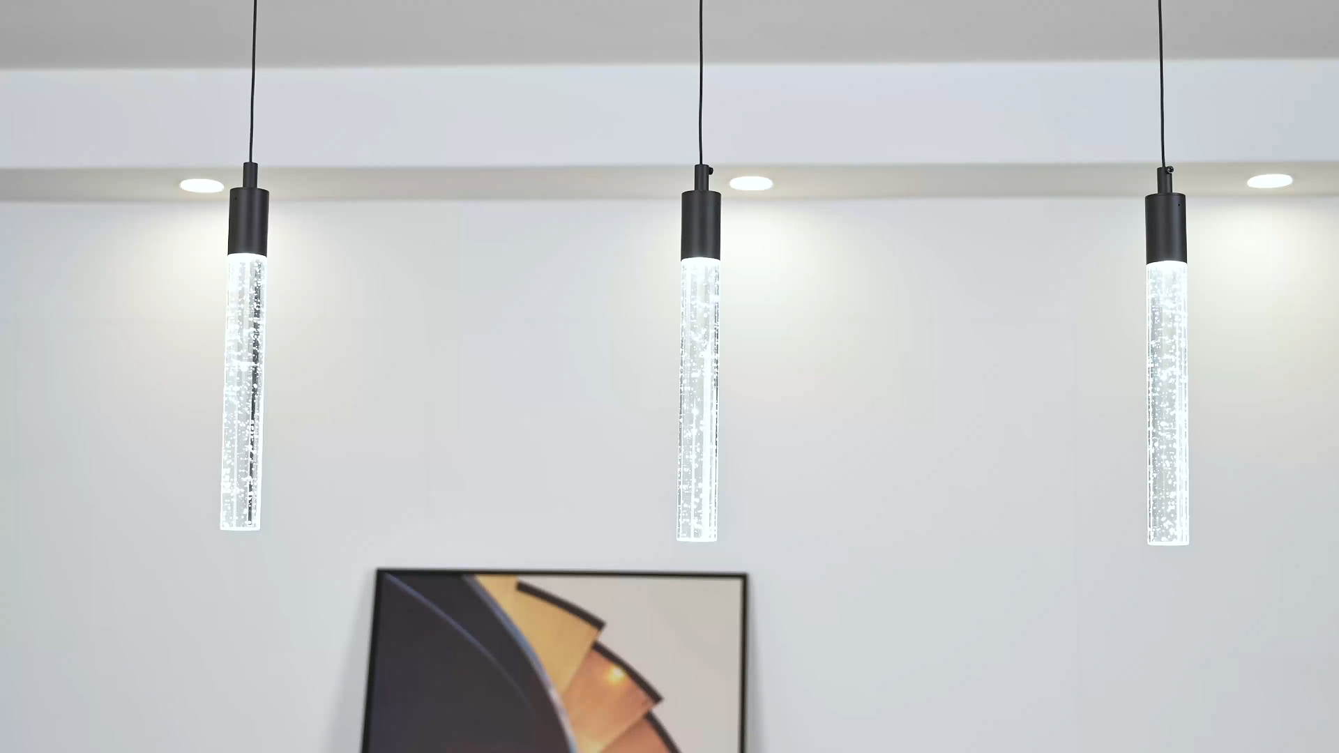 Image of Modern Kitchen Island Pendant Light Dimmable LED Black Finish Mini Crystal Pendant Lighting Bedroom Bedside Table Small Pendant Lights(1-Pack)