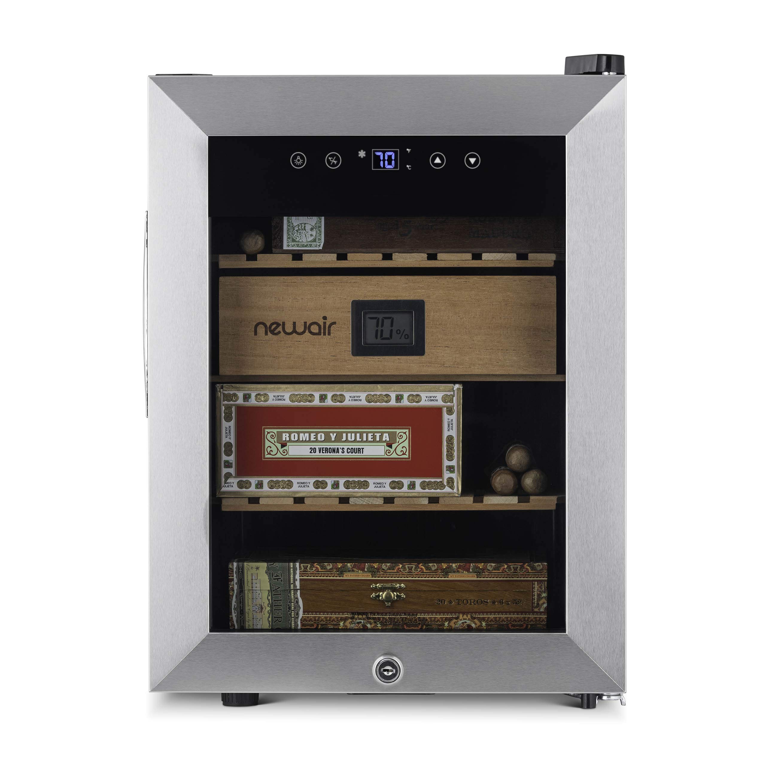 NewAir 250 Count Electric Cigar Humidor Wineador in Stainless Steel
