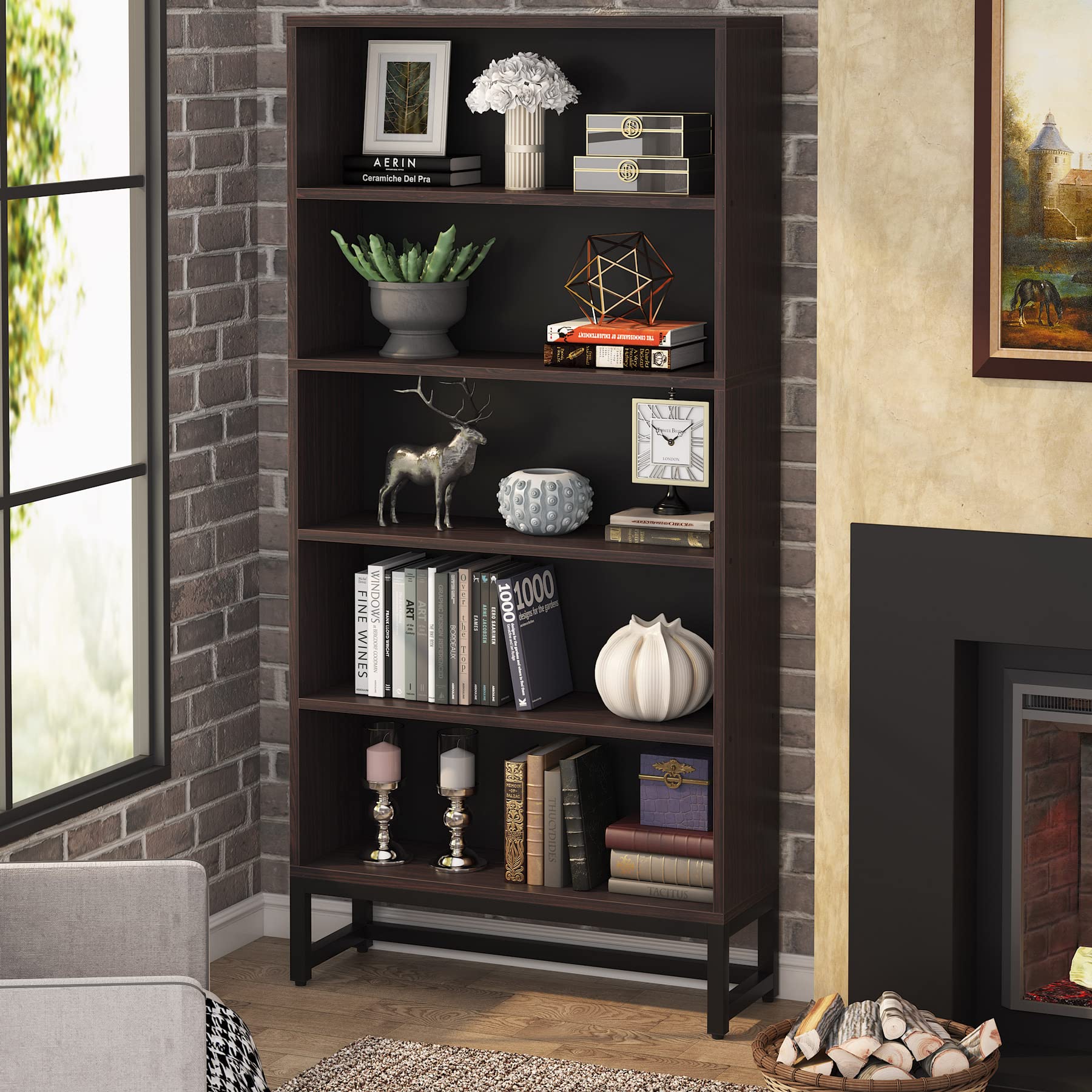 Tall Bookcase and Bookshelf, Tribesigns 70.8” Large Bookcases Organizer
