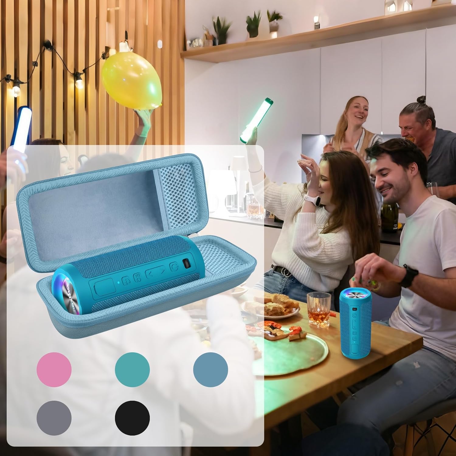 Khanka Hard Travel Case for Ortizan Portable Bluetooth Speaker, IPX7 Waterproof Wireless Speaker, Case Only (Blue) - Image 8