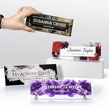 Personalized Desk Name Plate, Custom Clear Acrylic Office Decor 8