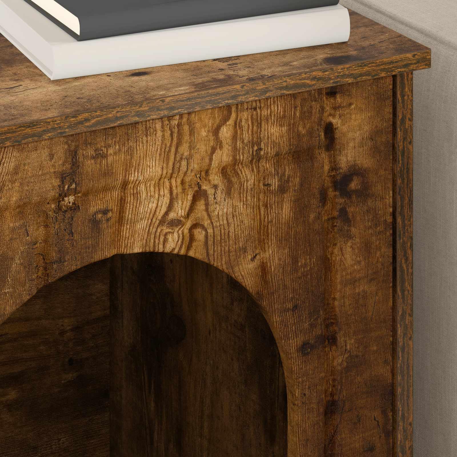 Katzenhaus Holzwerkstoff,Moderne Katzenhöhle für Drinnen, Katzenmöbel Katzenbox mit stabilem Design für das Wohnzimmer, Geräucherte Eiche, 53 x 52 x 62 cm