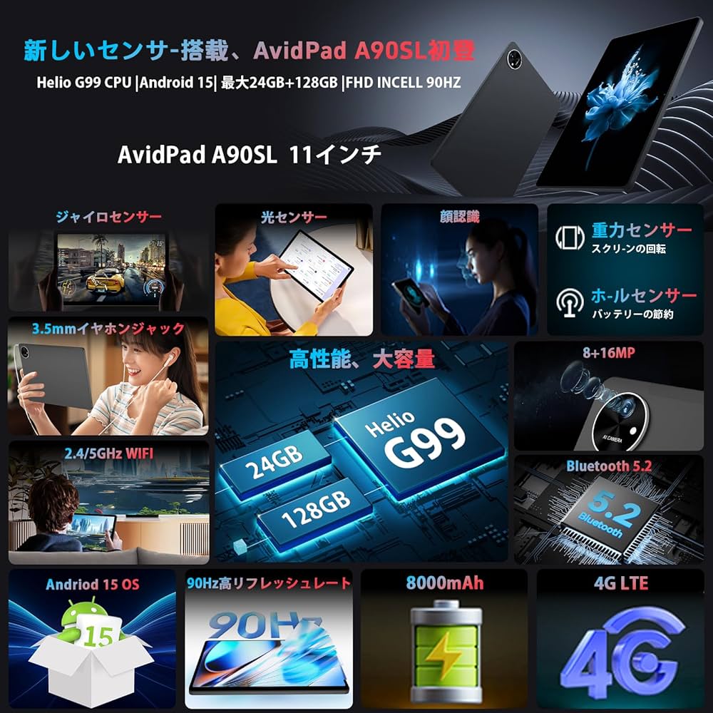 Amazon.co.jp: [タブレット 10インチ以上Helio G99]AvidPad 11インチ