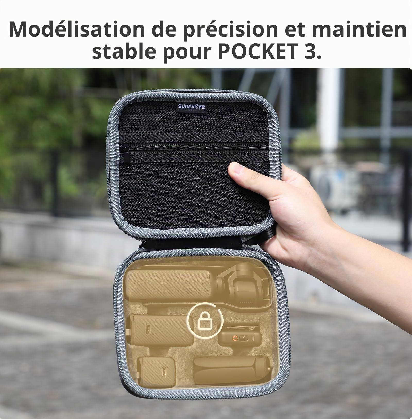 Etui de Transport, Sac de transport pour Osmo Pocket 3 et accessoires, sac de rangement Osmo Pocket 3, sac de rangement polyvalent, accessoires de boîte de protection Pocket 3, Noir