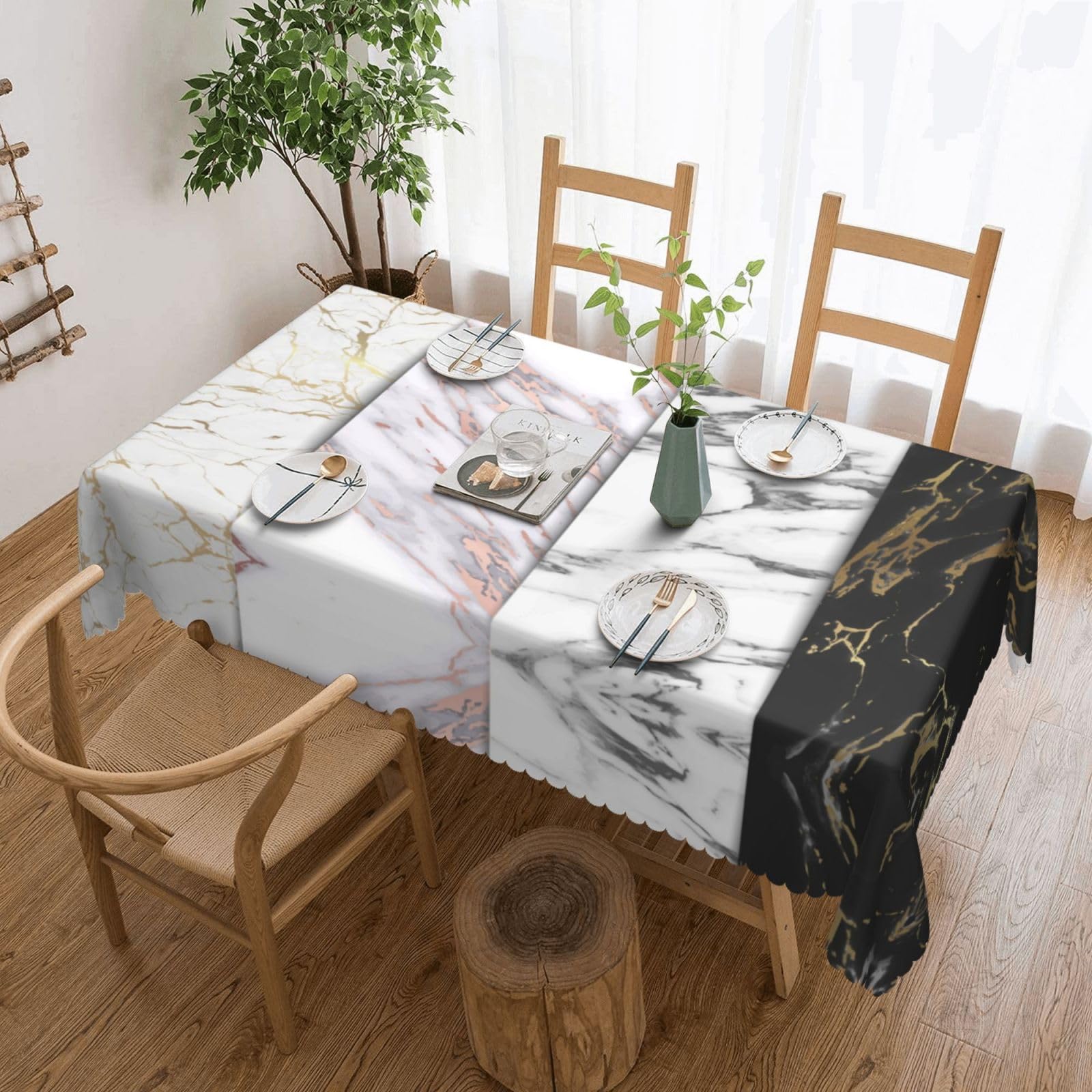 Nappe rectangulaire anti-tache et infroissable 137 x 183 cm lavable