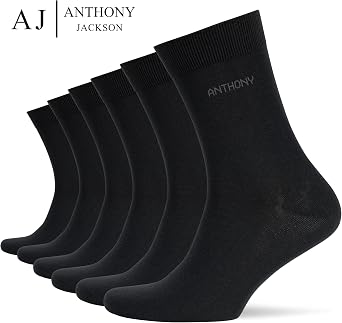 Anthony Jackson 6 Double Box BAMBOO Premium Classic Men's Socks
