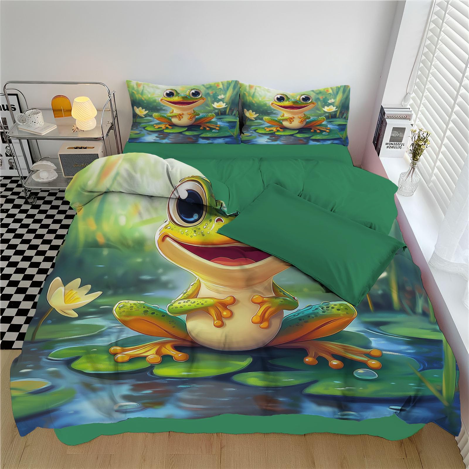 Parure de lit 220x240cm grenouille bohémien pour transformer l'ambiance de votre chambre