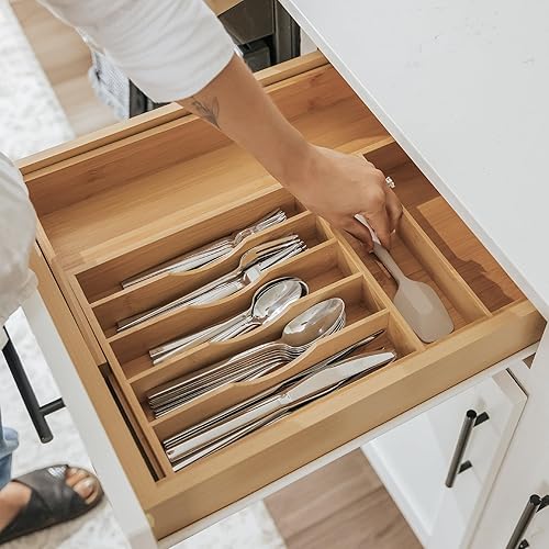 Miniatura 8 de KitchenEdge Organizador de cubiertos, cubiertos y utensilios de primera calidad para cajones de cocina, apto para alimentos, grado contractual,