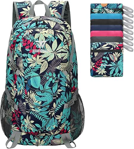 WEREWOLVES 40L Hiking Backpack, Water Resistant Travel Packable Foldable Lightweight