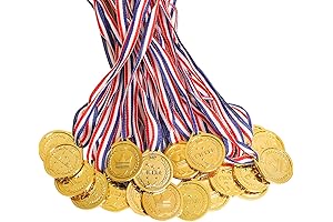 100 Packs Children's Gold Field Day Medals for Champions
