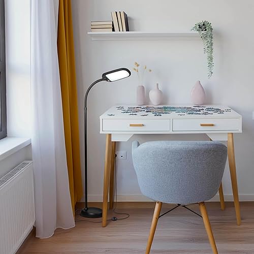 Vista 14 de Brightech Litespan - Lámpara LED de lectura de pie delgada, moderna lámpara alta con cuello de cisne ajustable para salas de estar y oficinas, luz