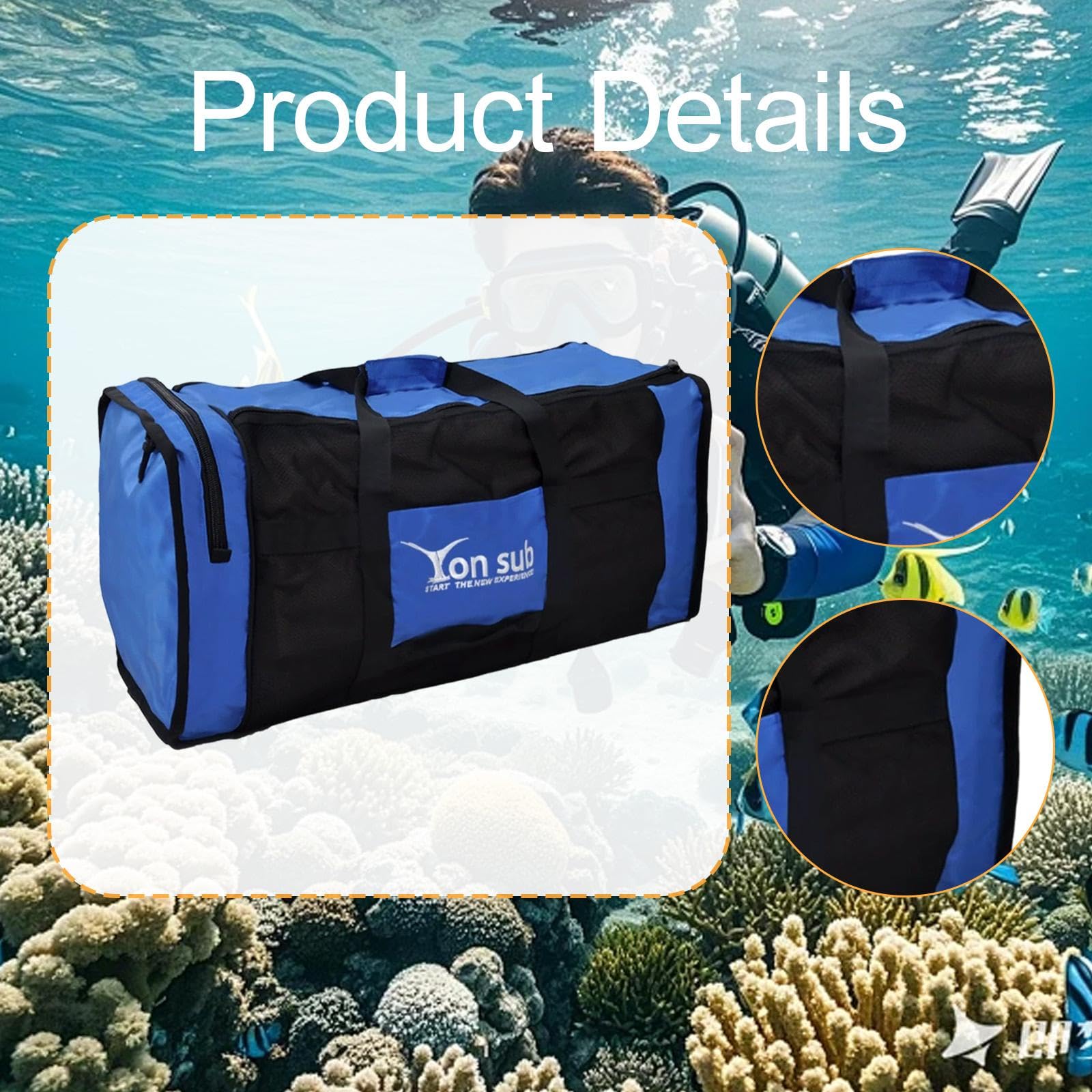 Scuba Diving Duffle Tauchrucksack Aus Nylon Polyester mit Mehreren Staufächern Und Tragegriffen für Schwimmzubehör für Strand Baden Segeln