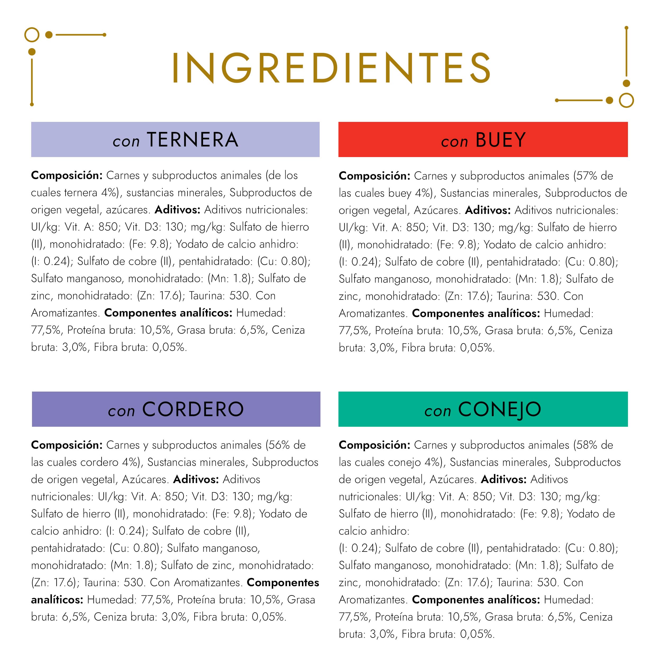 GOURMET Gold Mousse, Comida Húmeda para Gato Adulto, Surtido de Buey, Conejo, Cordero y Ternera, 96 latas