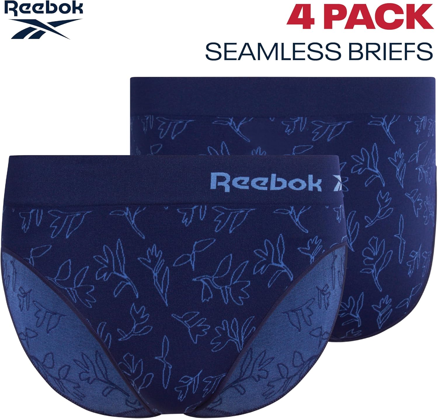 Reebok Womens Briefs Underwear - 4 Pack Breathable Soft Stretch High Cut Mid Waist Panties Underwear for Women (Sizes: S-XL) - Image 3