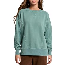 Wyeysyt Oversized Sweatshirt for Women Acid Wash Vintage Cotton Sweatshirt
