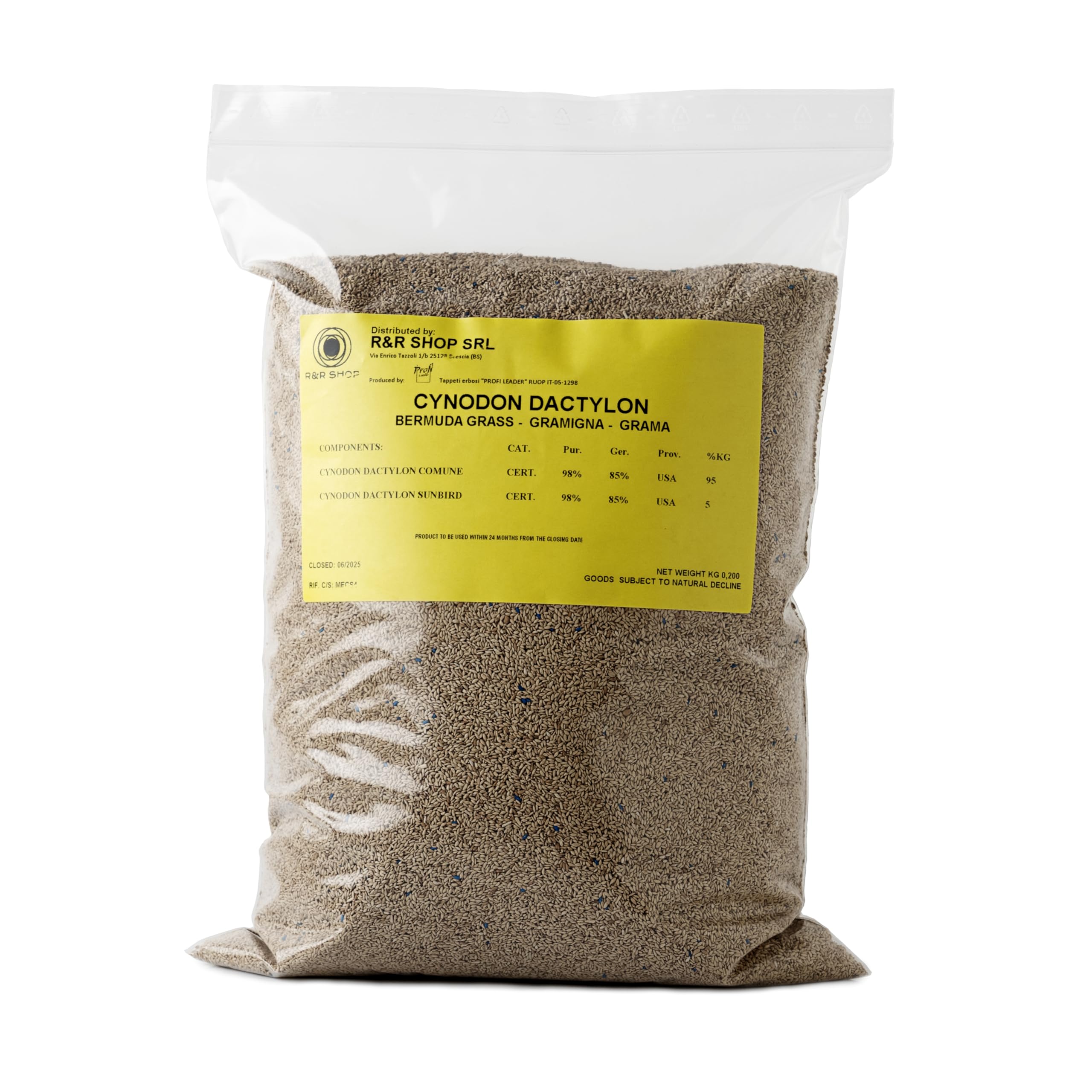 R&R SHOP - Semi per Prato Resistente, Gramigna Cynodon Dactylon, Origine Usa, Resistente a Caldo & Siccità, Calpestabile (900gr-90mq)