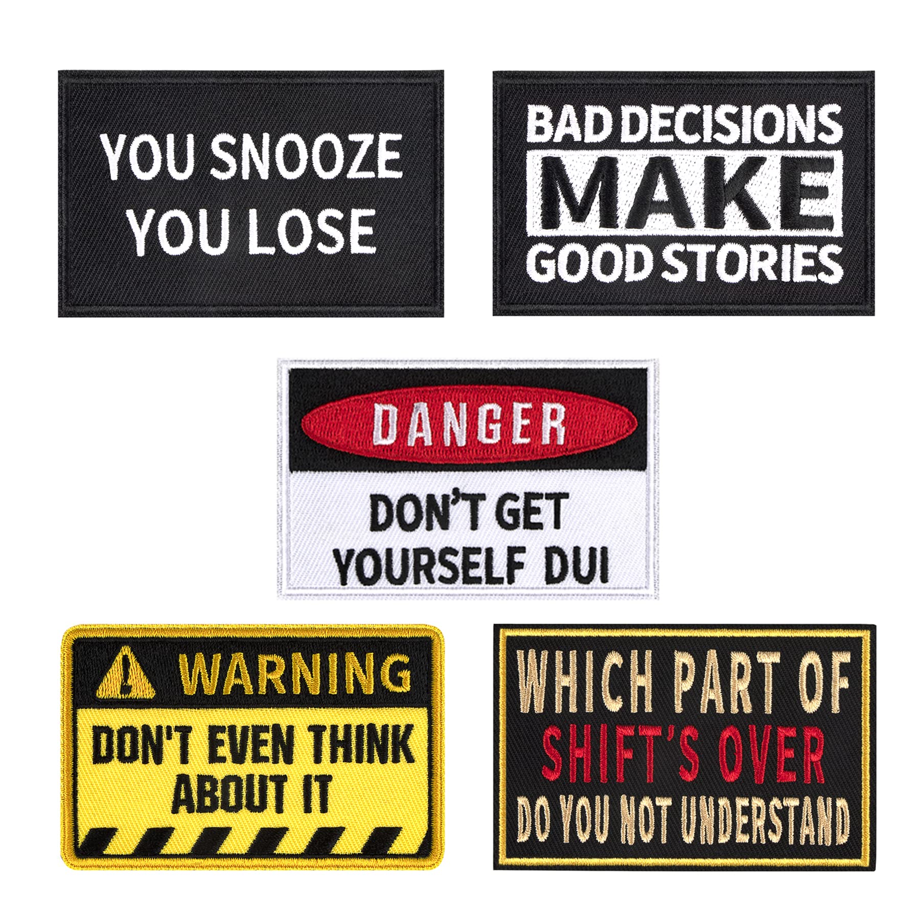 bvya 5 Pack Embroidered Patches Hook Backing Emblem Badge Applique Patch for Biker Motorcycle Backpack Caps Hats Uniform