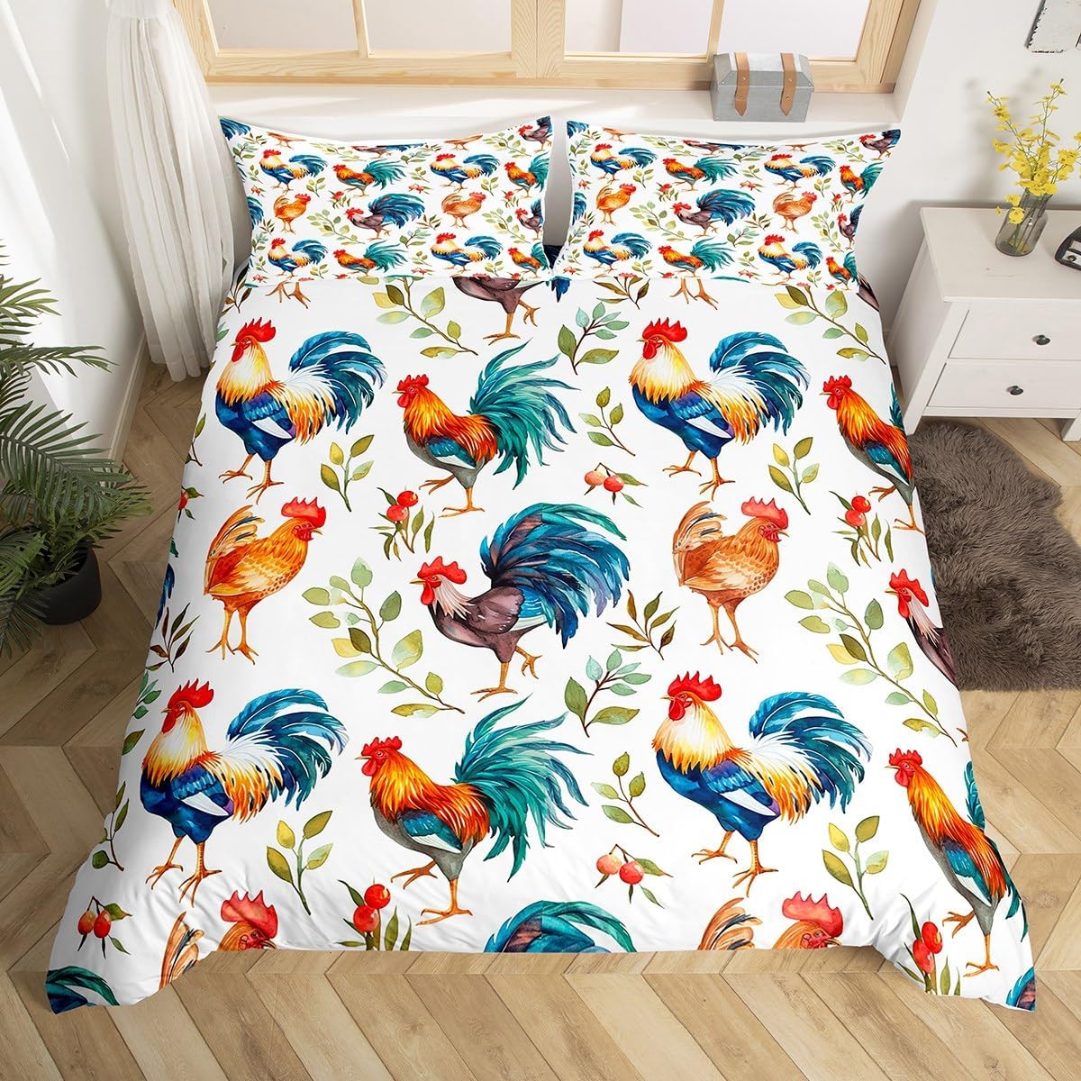 Feelyou Building Block Print Bedding Set Full Size Kids Brick Styles Comforter Cover Set for Boys Teens Colorful Duvet Cover Breathable Boys' Lover Bedspread Cover Room Decor Quilt Cover