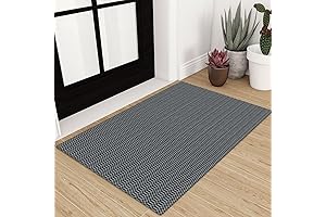 KOZYFLY Washable Area Rug 2x3 Ft: Small Mighty, Non-Slip Grey Rug for...