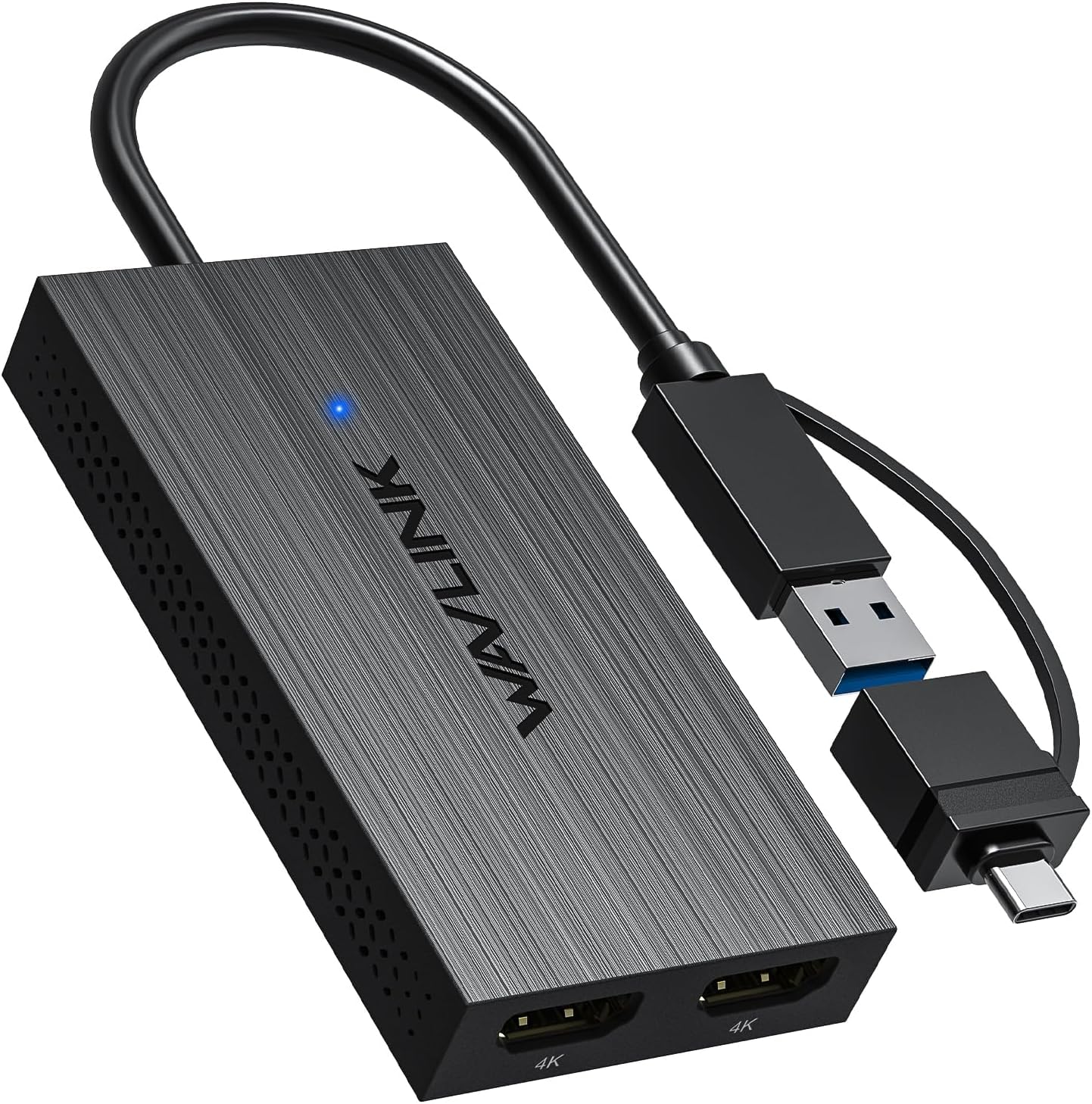 WAVLINK USB 3.1/USB-C zu Dual HDMI Adapter - DisplayLink Dual 4K 60Hz Monitor Hub für Windows & Apple M1/M2/M3 Mac, kompatibel mit New MacBook Neo