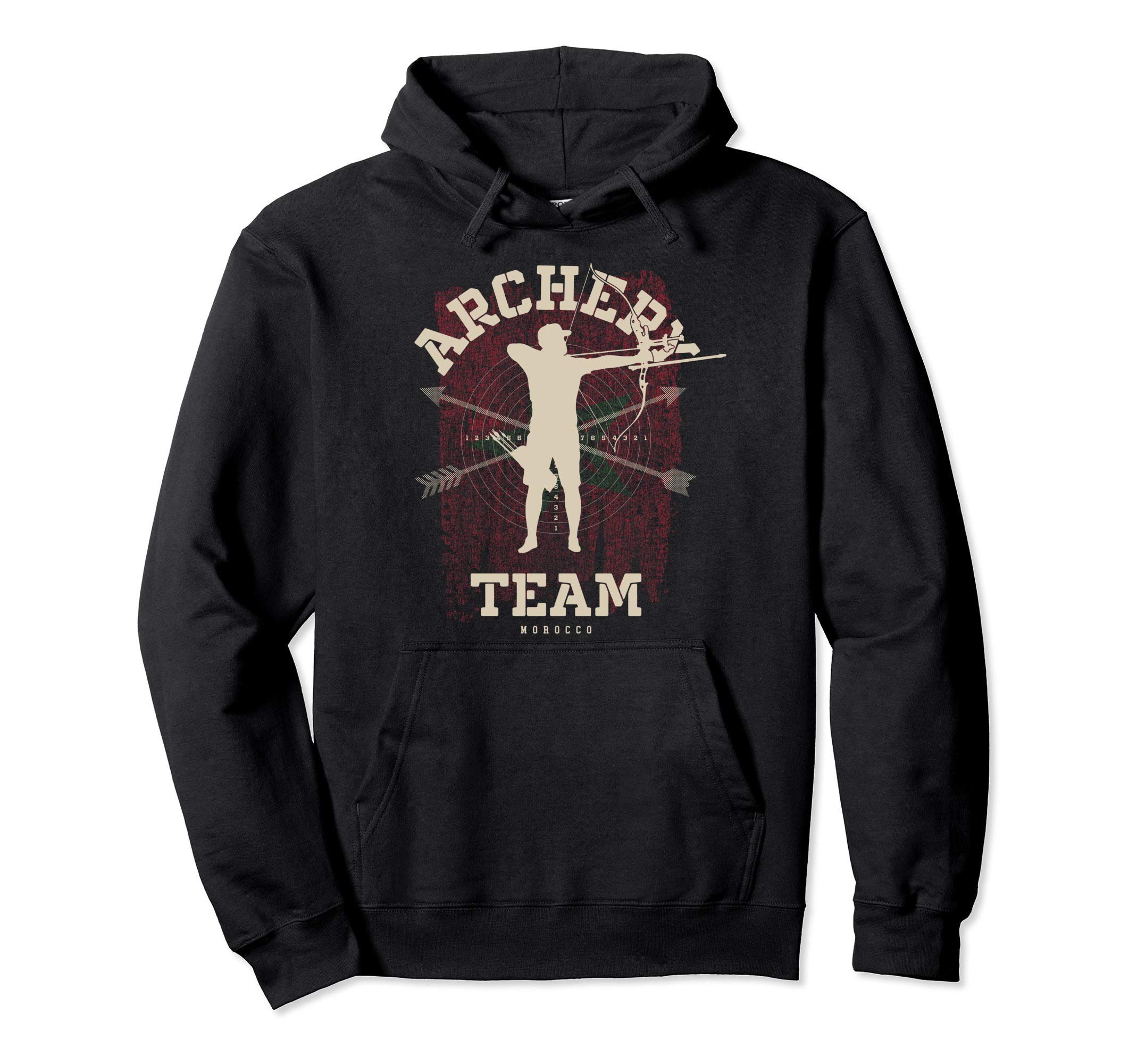 Morocco Archery Team Sports Moroccan Flag Bow Arrow Pullover Hoodie
