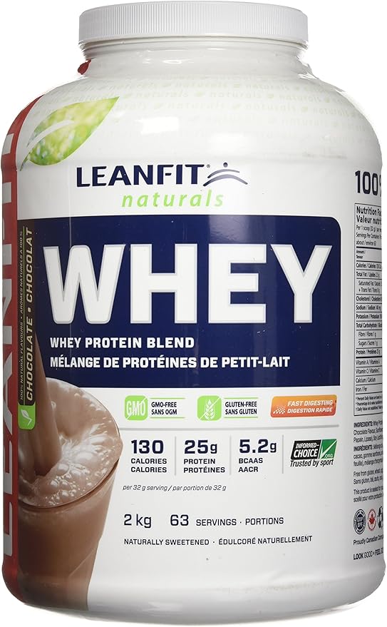 LeanFit Naturals Whey Protein with Whey Isolate, Chocolate, Non GMO, No