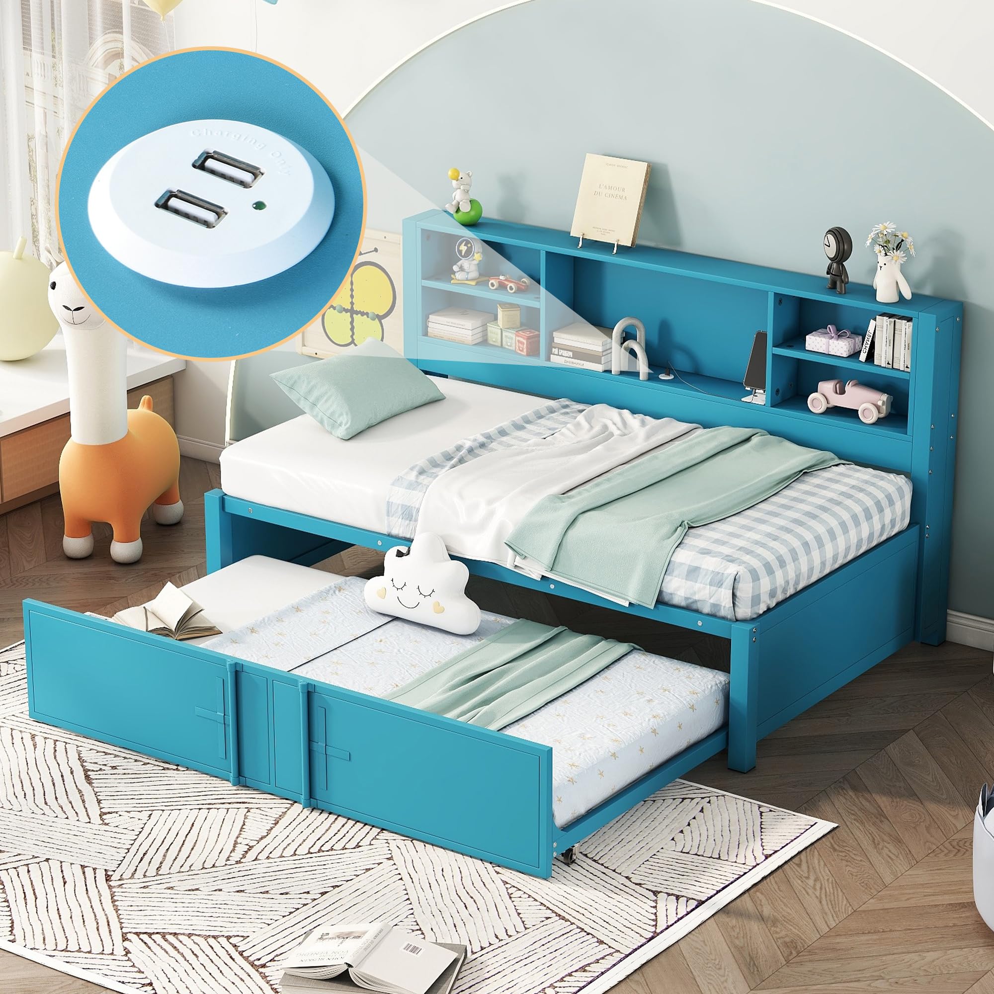Amazon.com: Harper & Bright Designs Twin Daybed with Bookcase