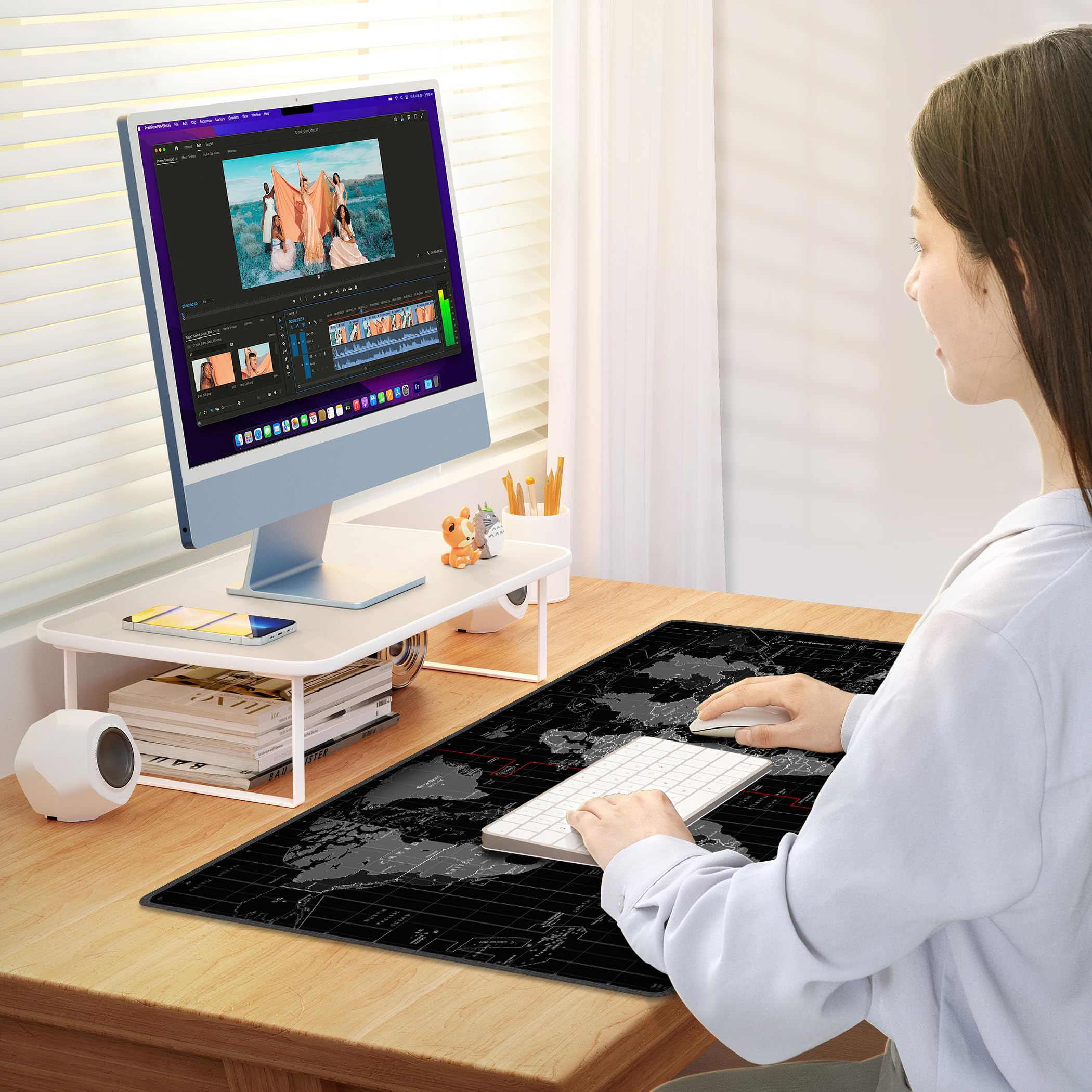 世界地図デザインのパソコンデスク　座卓 世界地図デザインのパソコンデスク座卓