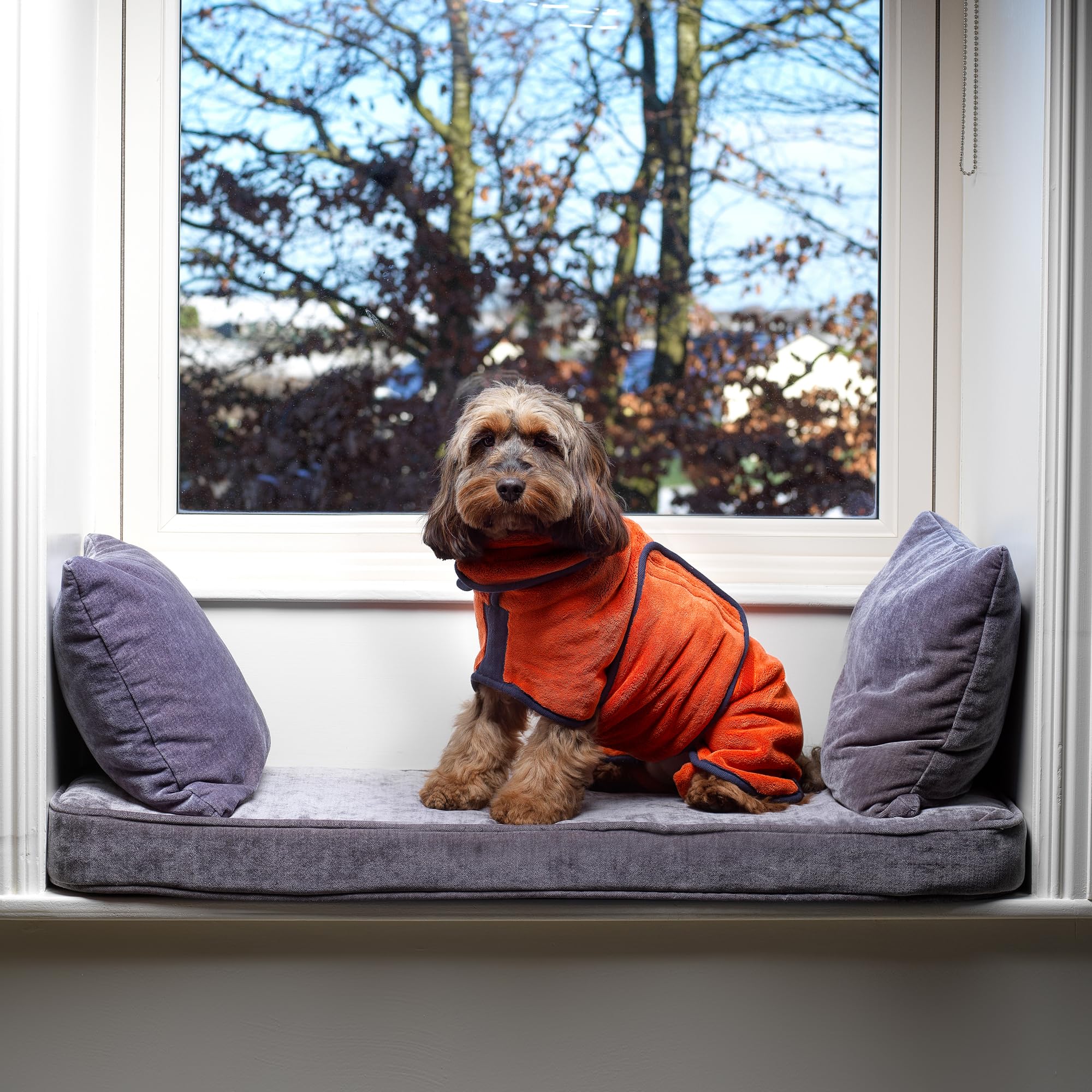 Lucky Paws® Peignoir Chien Super absorbante – Peignoir pour Chien à Double Couche Luxueuse – Serviette Ultra Douce – Séchez Votre toutou sans Effort en Quelques Minutes (L, Ambre)