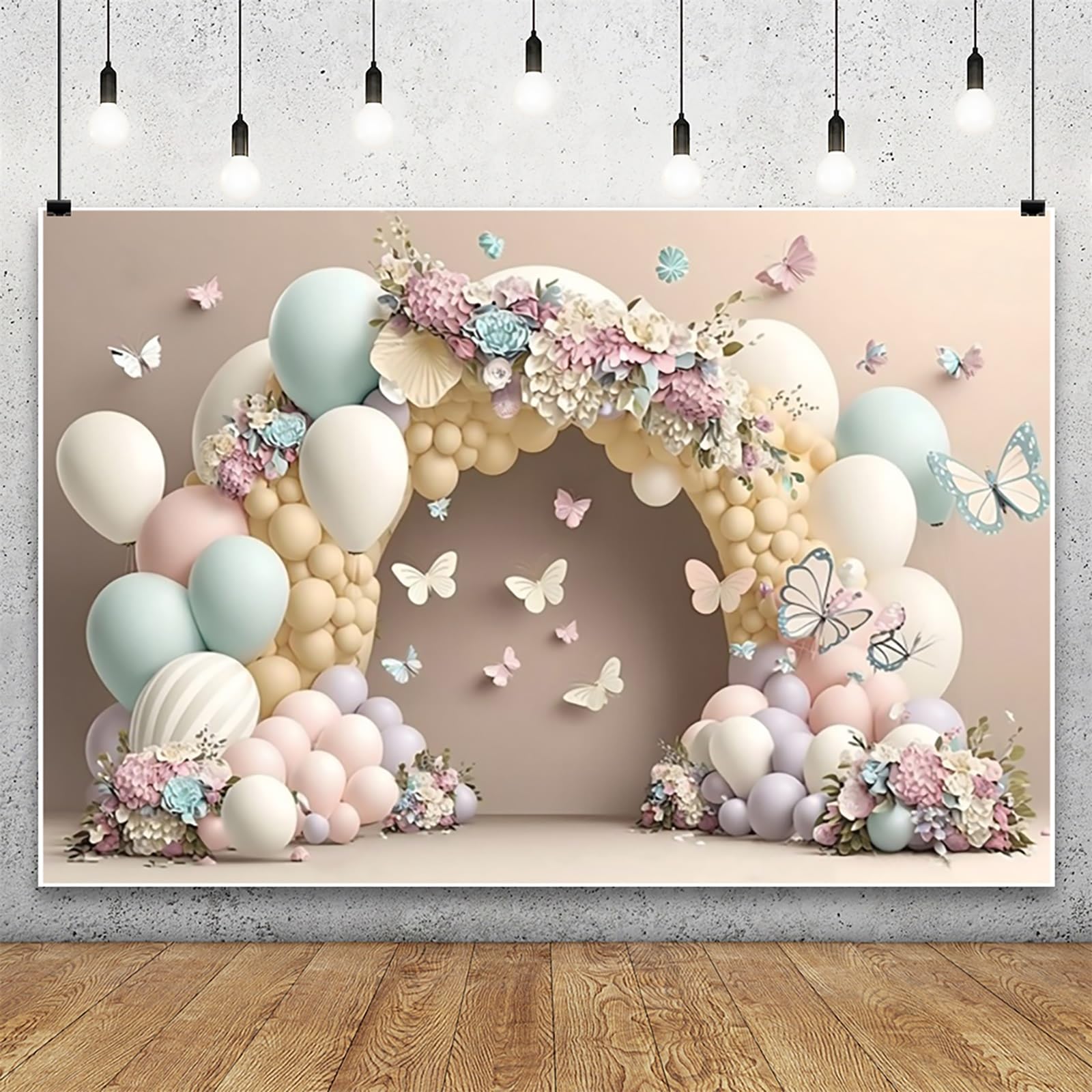 Ragazza Compleanno Sfondo 6x3m Palloncino Fiore Dolce Ragazze 1° Compleanno Fotografia Sfondo Colorato Farfalla Fiori Baby Shower Banner Bambini Adulto Poortrait Foto Prop