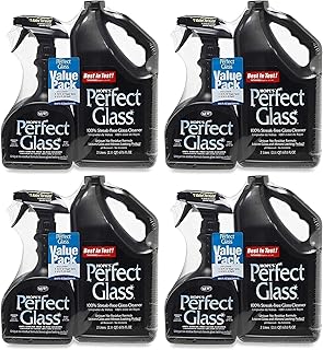 HOPE'S Perfect Glass Cleaner, Streak-Free, Ammonia-Free Window, Mirror, Screen, and Shower Door Cleaner, Indoor and Outdoor Glass Surfaces, 32 Fl Oz Spray Bottle and 67.6 Fl Oz Refill, Pack of 4