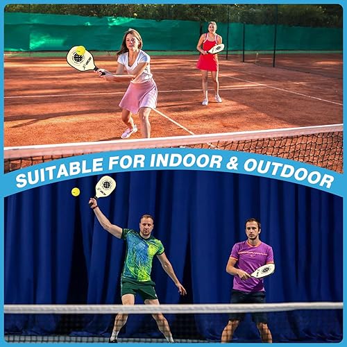 Miniatura 6 de Pickleball Net Set with Wheels for Home22FT Regulation Size Portable Pickleball Net for Driveway,4 Paddles &Pickleballs,12Court Marking Kit,Steady