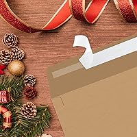 Vista 4 de 50 paquetes de sobres de 4 x 6 pulgadas para invitación, sobres de papel kraft A6 autosellantes para tarjetas, fotos, bodas, cumpleaños, fiestas