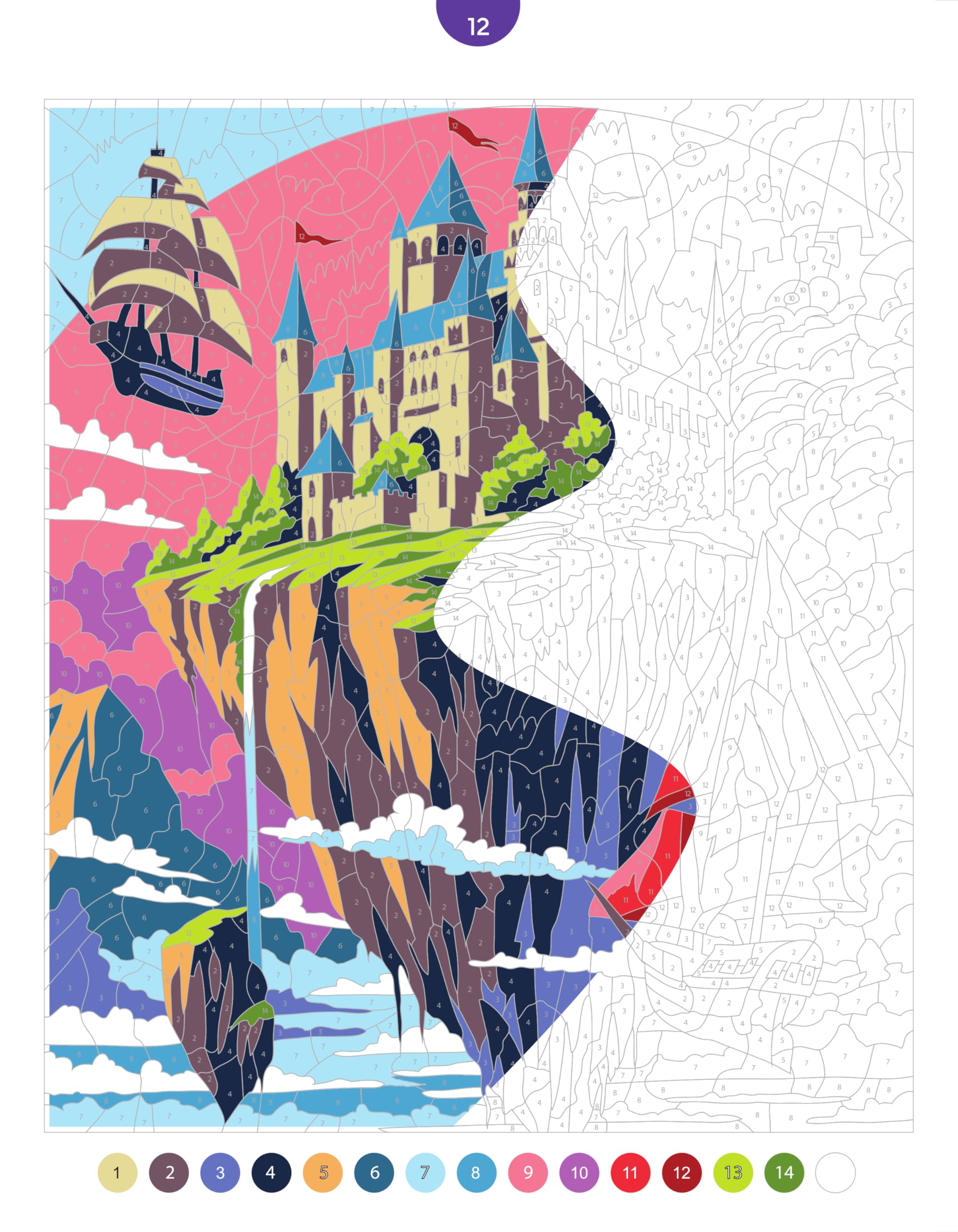 Paysages enchantés: 50 coloriages mystères