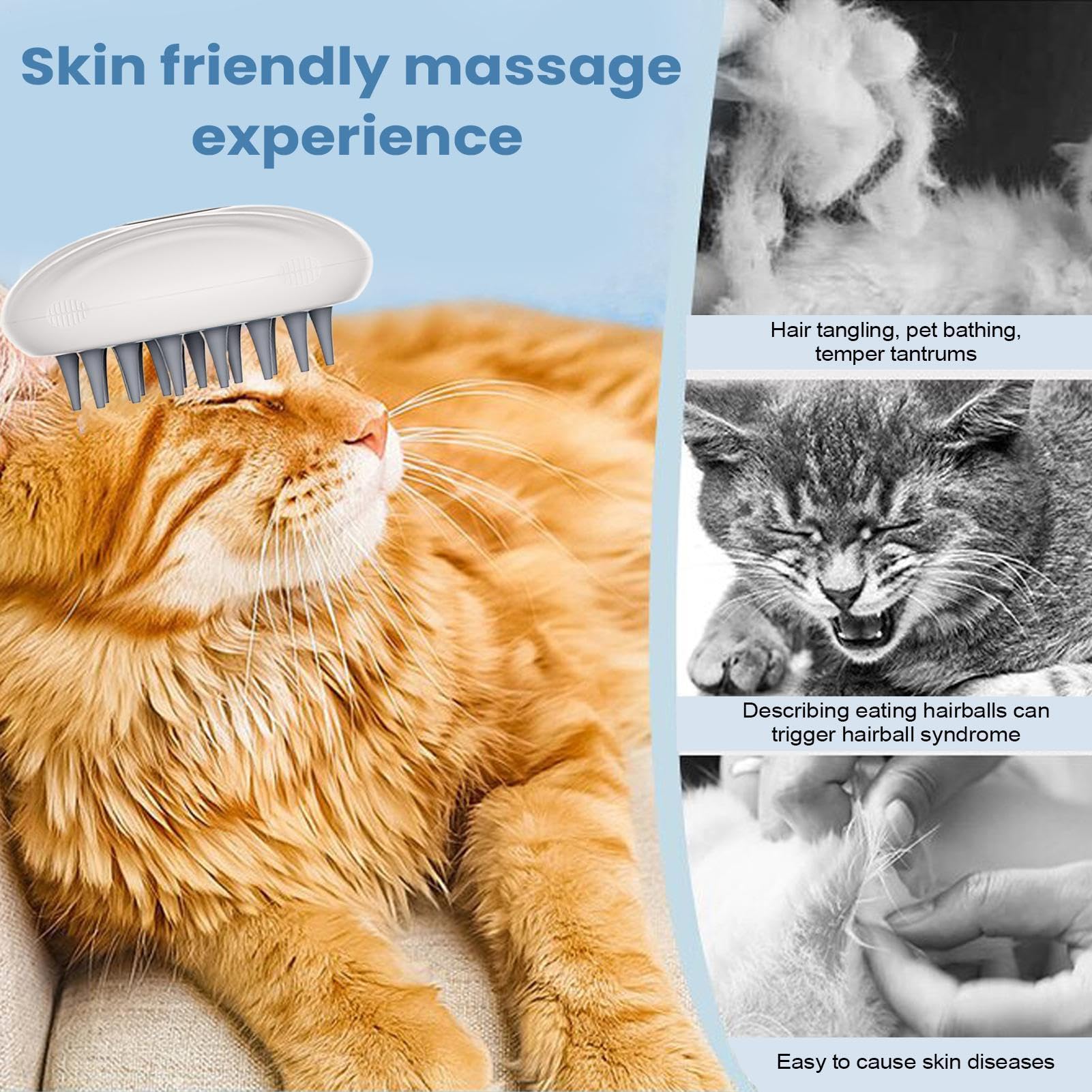 Cepillo Para Perros Que Elimina El Pelo Peine Eliminador De Pelo Para | Cepillo De Limpieza Ergonomico Para Aseo De Mascotas En Hogares Multiples Y Masaje Doméstico En Hogares Con Múltipl