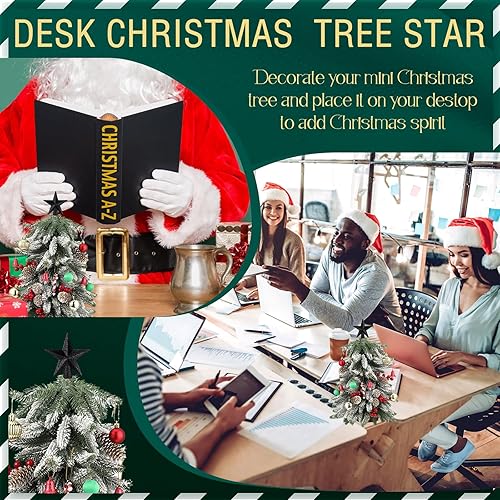 Miniatura 24 de Hanaive Decoración para árbol de Navidad, mini estrella pequeña para árbol de Navidad, adornos de estrella decorativa para el hogar, fiesta de Plata