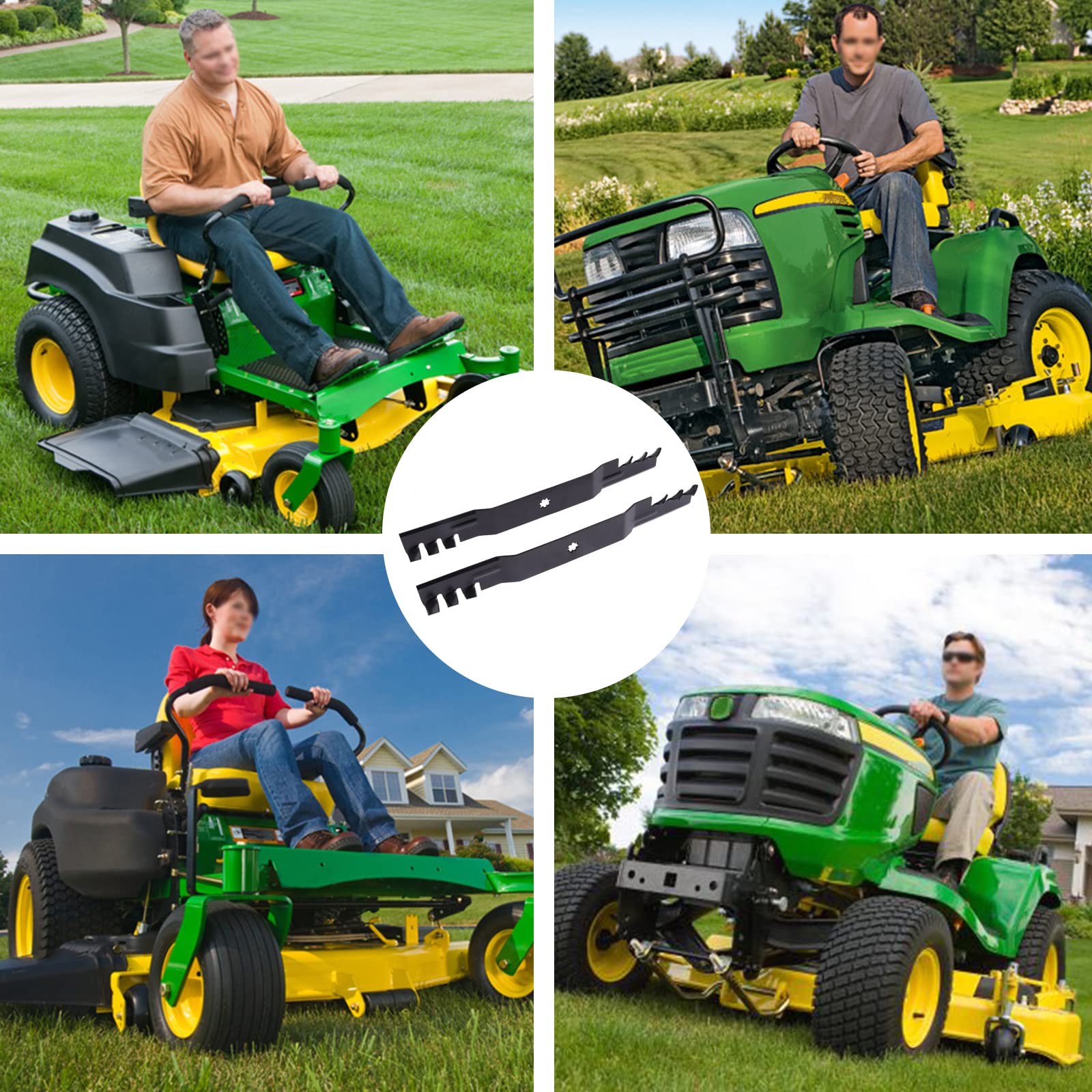 ELITEWILL 2 cuchillas de acolchado para cortacésped para John Deere de 42 pulgadas D100, D110, D120, D130, Z225, Z235, D125 sustituyen al OEM # GX22151