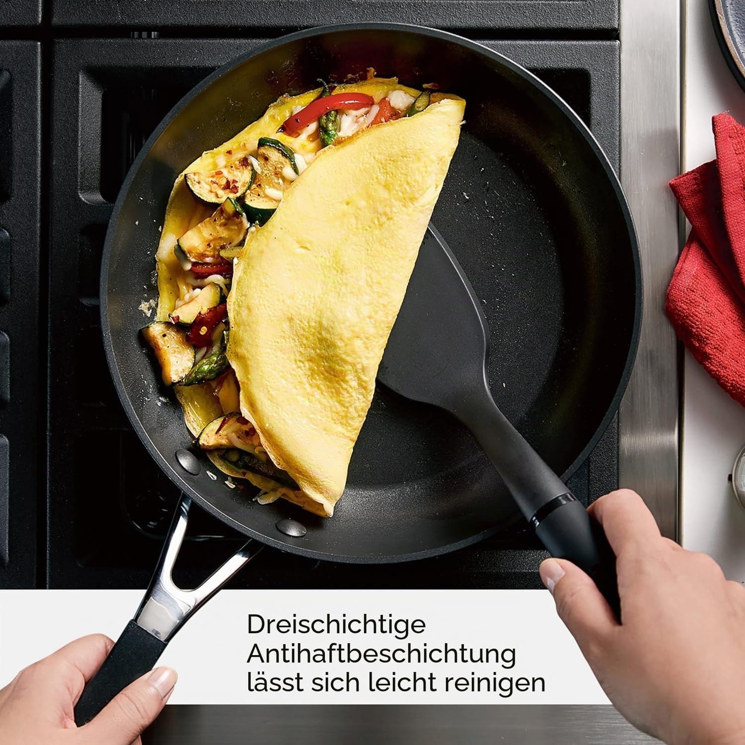 KitchenAid Kochgeschirr-Set, harteloxiert, antihaftbeschichtet, 10-teilig, mattschwarz