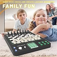 Vista 3 de iCore Electronic Chess Set Pro Black : Voice Guide, 30 Levels, 100 Teaching Exercises, Learning Mode for All Ages